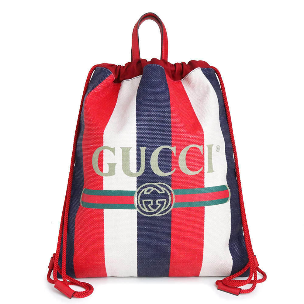 Gucci Drawstring Backpack Daypack Leather Multico… - image 1
